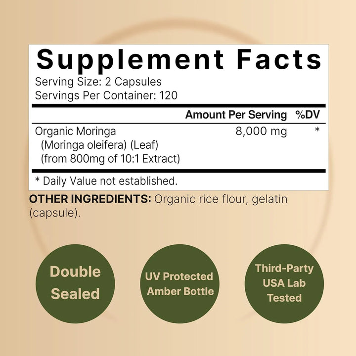 Cápsulas De Moringa 8000 Mg Contienen 480 Unidades Superalim - Imagen 2