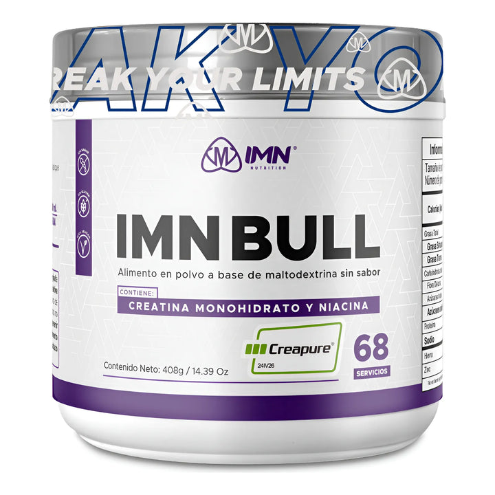 Creatina Imn Bull Creapure 408g Sin Sabor - Imagen 1