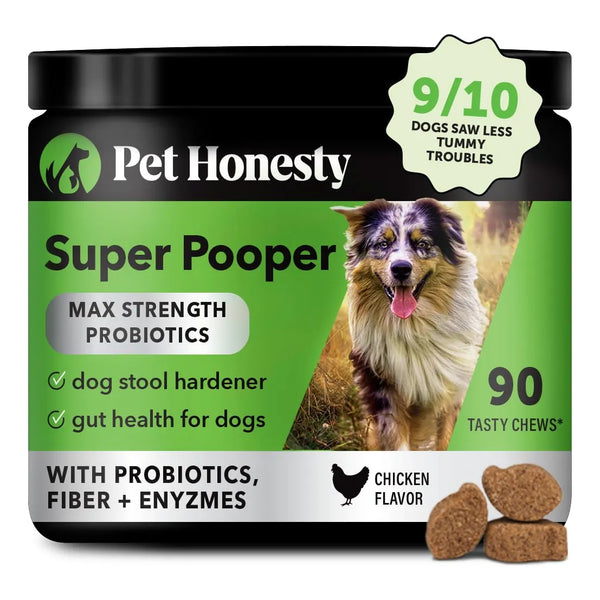 Super Pooper Max Strength Probióticos Para Perros Salud Intestinal 90 Masticables