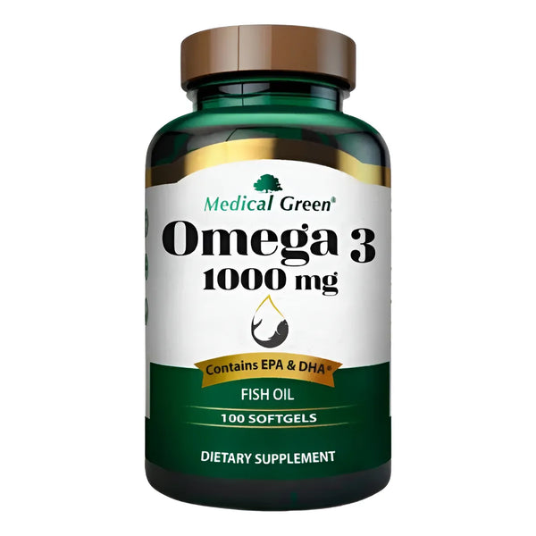 Omega 3 Medical Green Fish Oil 1000 Mg Epa Dha Purificado  Aceite De Pescado  100 Softgels - Imagen 1