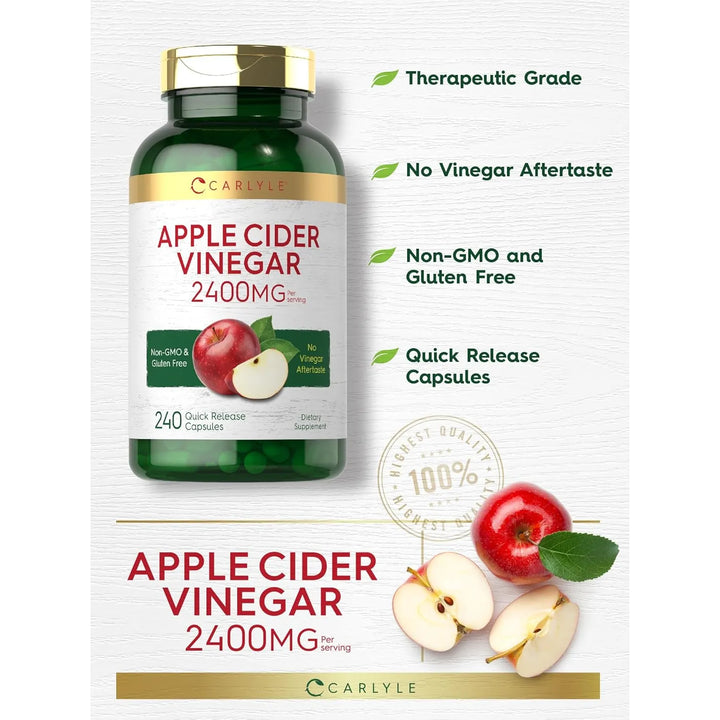 Vinagre De Sidra De Manzana 2400 Mg 100% Natural 240 Cap - Imagen 3