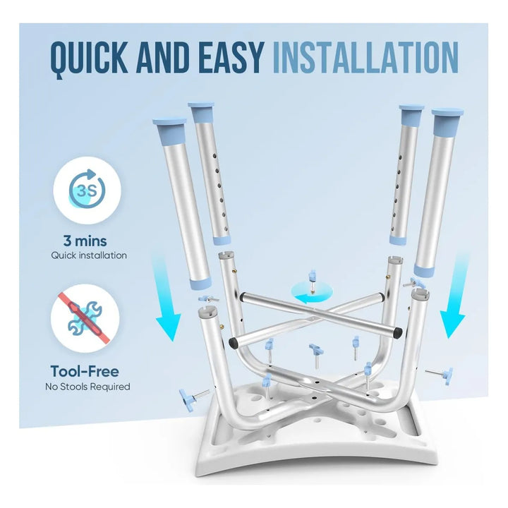 Asiento De Ducha Resistente 227 Kg Ajustable, Acolchado, Ant - Imagen 5