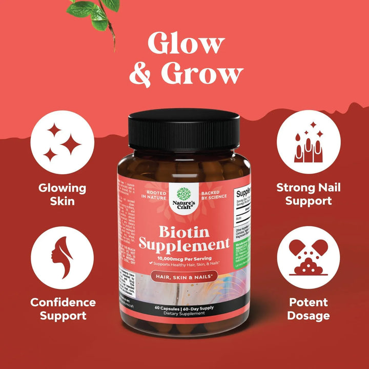 Biotina Pura Promotora Crecimiento Cabello Prevención Pérdid - Imagen 3