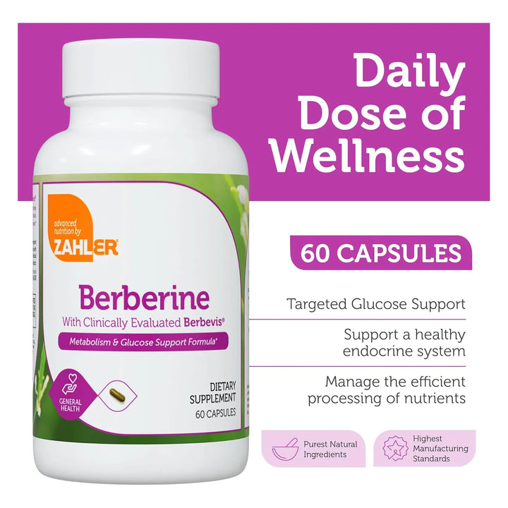 Berberina Berbevis Apoyo Clínico Metabolismo Glucosa 60 Cáps - Imagen 2