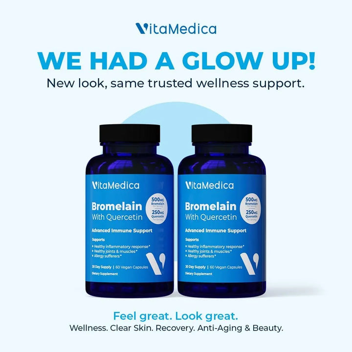 Bromelina 500 Mg Quercetina 250 Mg Inmunidad Soporte Articul - Imagen 2