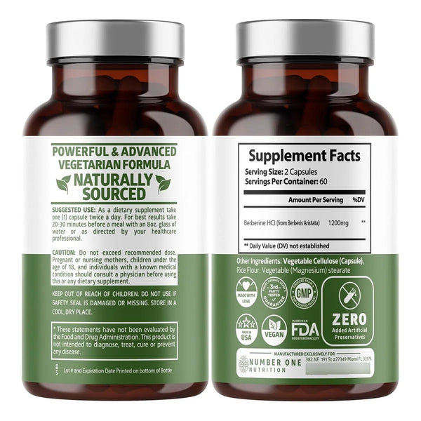 Berberina Premium 1200 Mg 120 Cápsulas Apoyo Antienvejecimie - Imagen 1