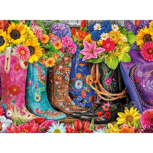 Rompecabezas Juegos De Búfalos Cowgirl Colors 1000 Piezas Premium