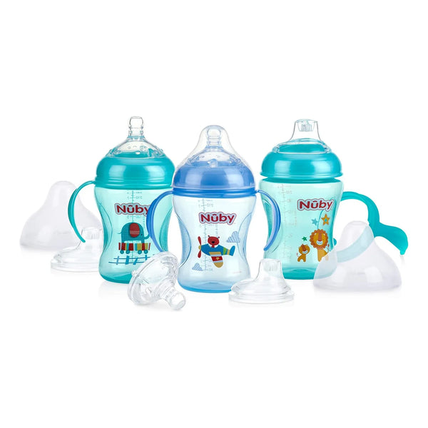Nuby Enfermera Antigoteo 3 Etapas Botella Taza Para Sorber Paquete De 3