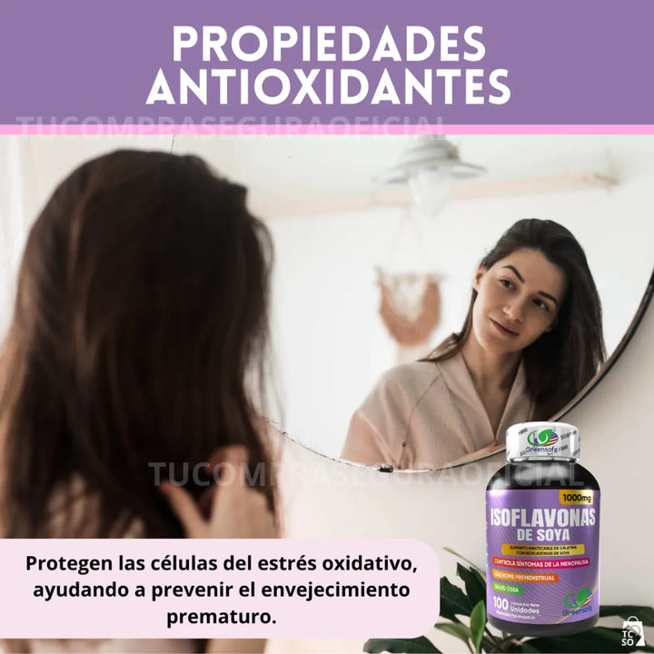 Isoflavonas De Soya Menopausia Síntomas Premenstruales Salud Ósea Hormonal Natural Mujer Original - Imagen 7