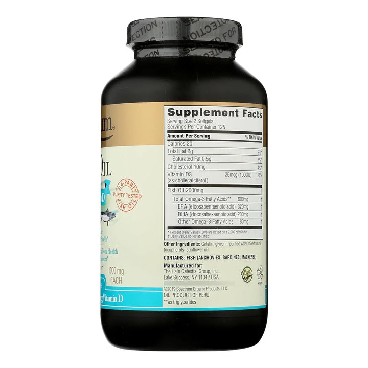 Aceite De Pescado Con Vitamina D 1000 Mg 250 Cápsulas Blanda - Imagen 7