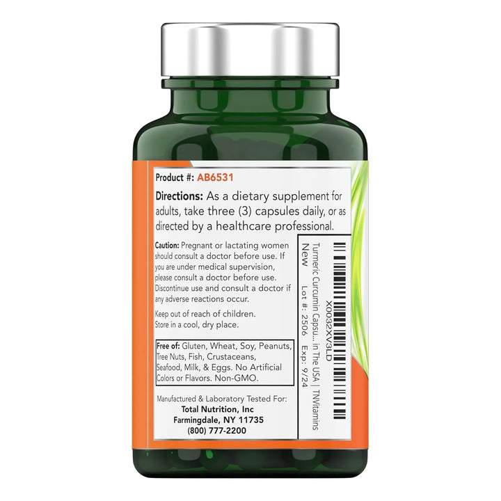 Cápsulas Curcumina Cúrcuma Pimienta Negra 3000 Mg 120 Unidad - Imagen 7