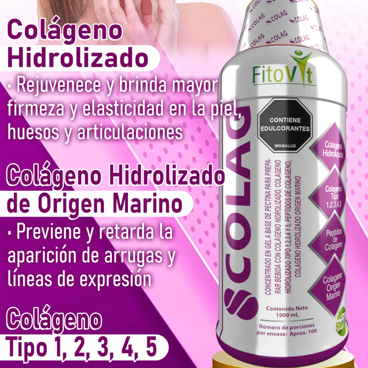 8 Colágenos Concentrados Péptidos De Colágeno Marino 1000ml Uva - Imagen 9