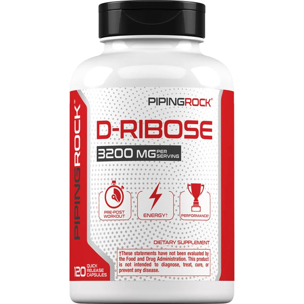 Capsulas D Ribosa 3200 Mg 120 Unidades Energizantes Y Revitalizantes Piping Rock