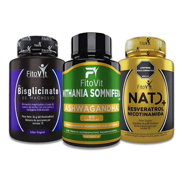 Magnesio Bisglicinato Ashwagandha Nad Resveratrol Con Nicotinamida Original - Imagen 1