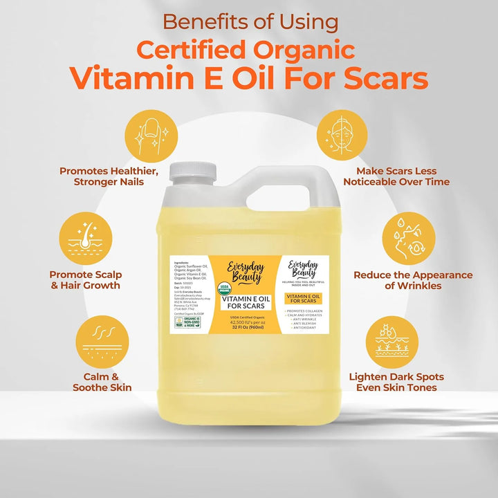 Aceite Orgánico De Vitamina E 946 Mililitros Natural Ligero - Imagen 3