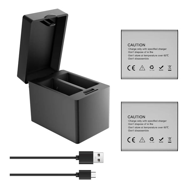 Baterias Recargables 1350 Mah Con Cargador Usb Doble Paquete Para Camaras De Accion