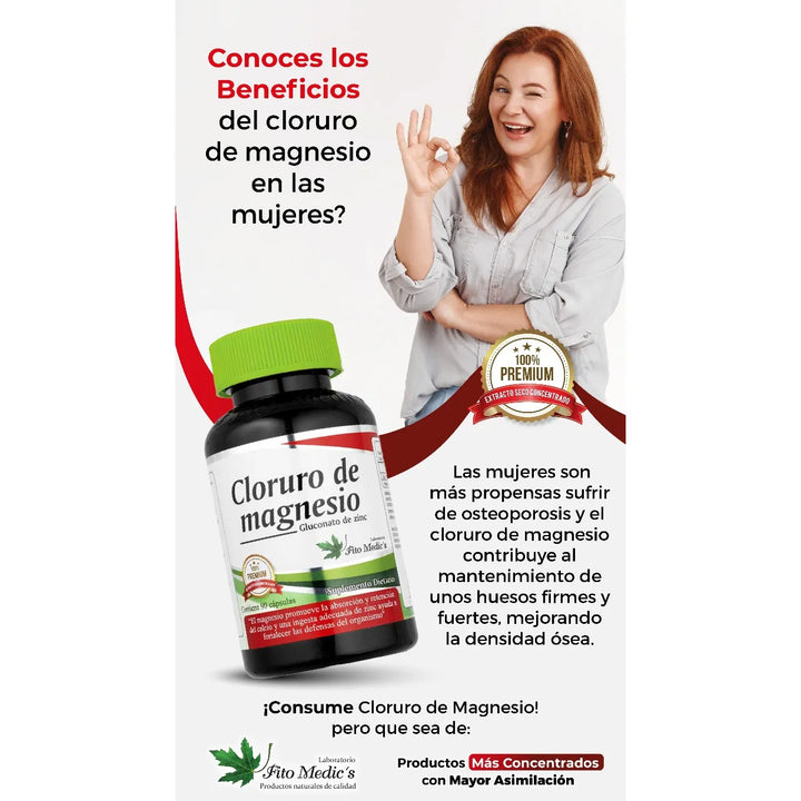 Cloruro De Magnesio X90caps X2 Sin Sabor - Imagen 3