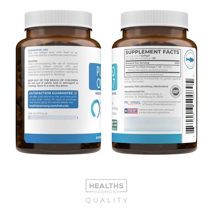 Cápsulas Omega 7 Purificadas Suministro 60 Días Bajo En Ácid - Imagen 8