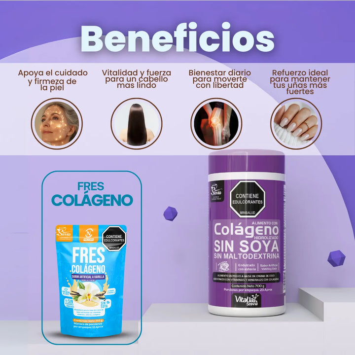 Kit Colágeno Hidrolizado Vitaliah Vainilla X1 + Doypack Vainilla Nf - Imagen 2