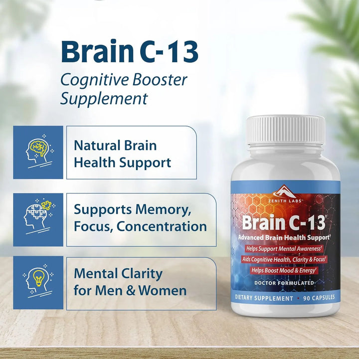 Refuerzo Cognitivo Brain C-13 Apoyo Natural Salud Cerebral M - Imagen 3