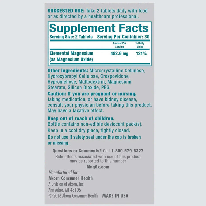 Óxido De Magnesio Farmacéutico 483 Mg 240 Tabletas Concentra - Imagen 7
