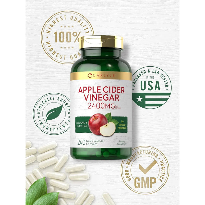 Vinagre De Sidra De Manzana 2400 Mg 100% Natural 240 Cap - Imagen 5