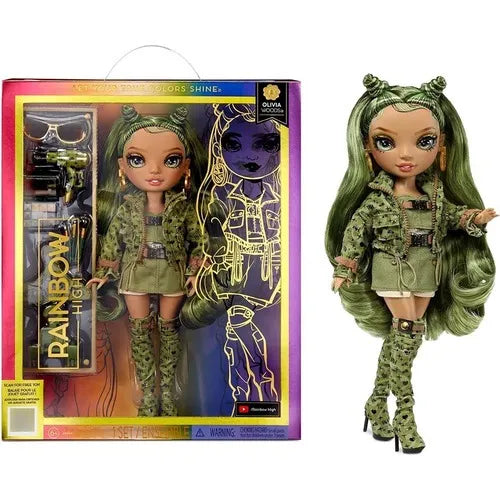 Muñeca Rainbow High Olivia Verde Camuflaje 10 Accesorios Una Amistad Fiel