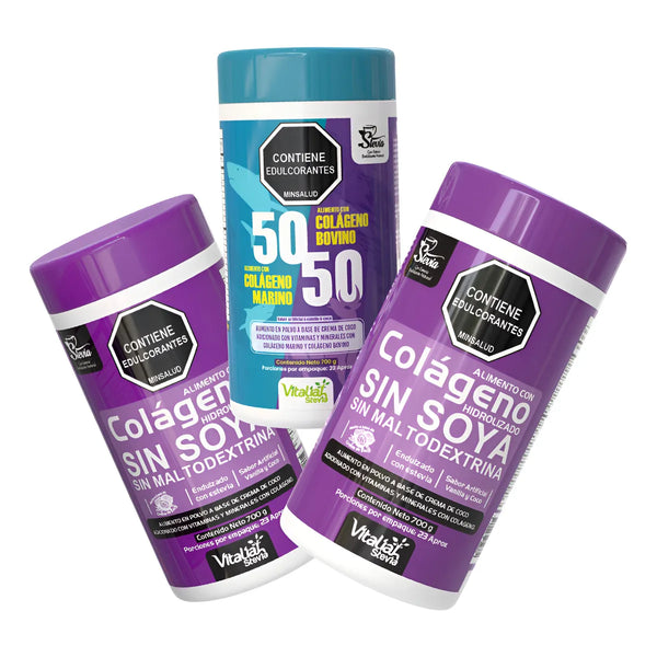 Vitaliah Colágeno Hidrolizado X3: 2 Vainilla + 1 50/50 Marino - Imagen 1