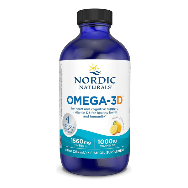 Aceite De Pescado Omega 3d Sabor Limón 240 Ml 1560 Mg Omega - Imagen 1