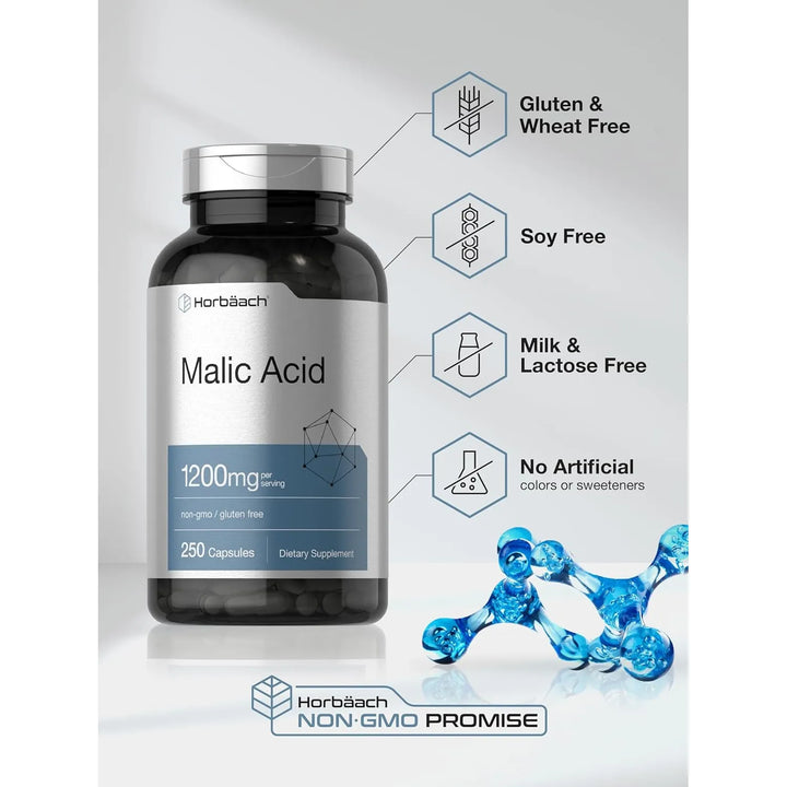 Cápsulas De Ácido Málico 1200 Mg 250 Unidades Saludable Y Na - Imagen 5