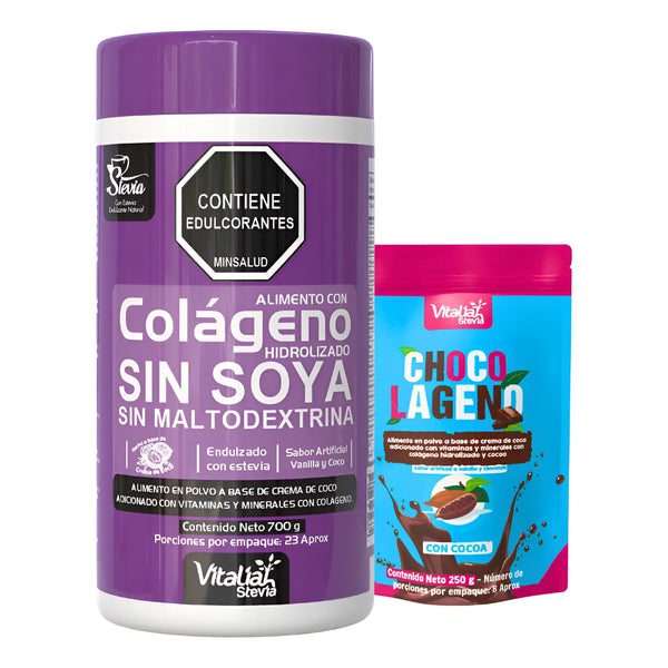 Kit Colágeno Hidrolizado Vitaliah Vainilla X1 + Doypack Chocolágeno - Imagen 1