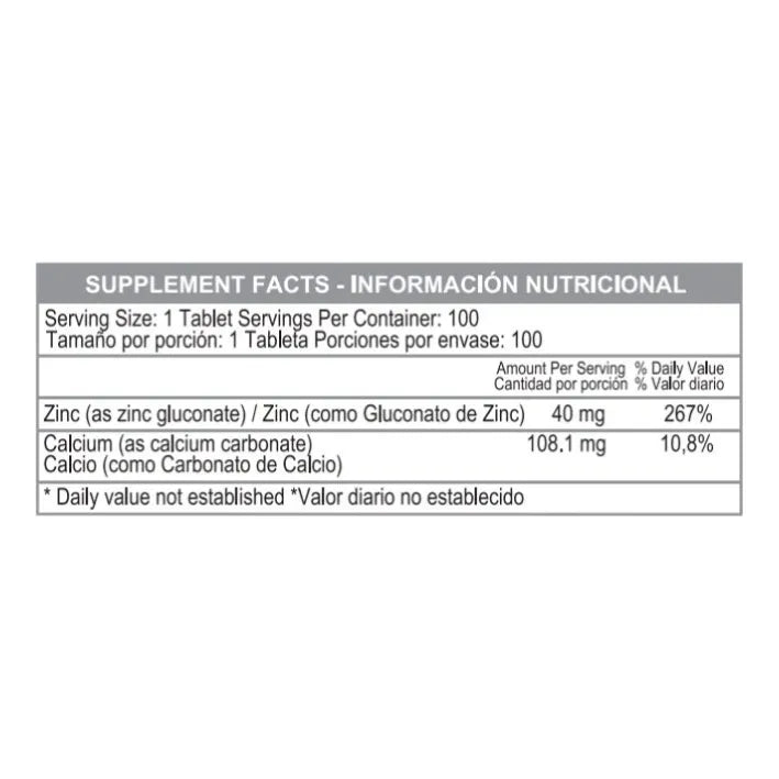 Chelated Zinc 40mg X100 Tabletas Healthy America  - Imagen 3