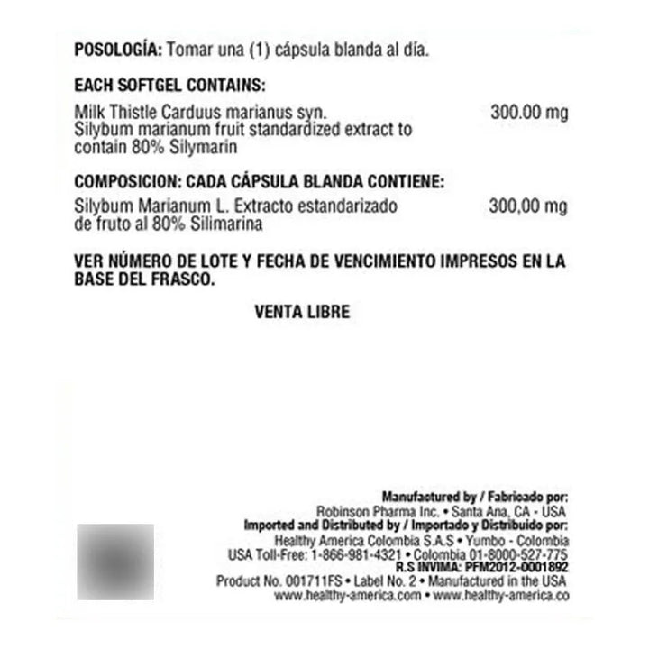 Milk Thistle Hepatico  X 90 Cap Cardo Mariano - Imagen 2