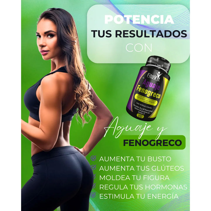 Aguaje Fenogreco Con Magnesio Y Potasio Para Equilibrio Hormonal, Firmeza De Busto Y Glúteos, Salud Ósea, Energía Y Bienestar General Vainilla - Imagen 6