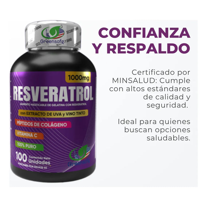 Resveratrol 1000mg 100 Capsulas N/a - Imagen 6