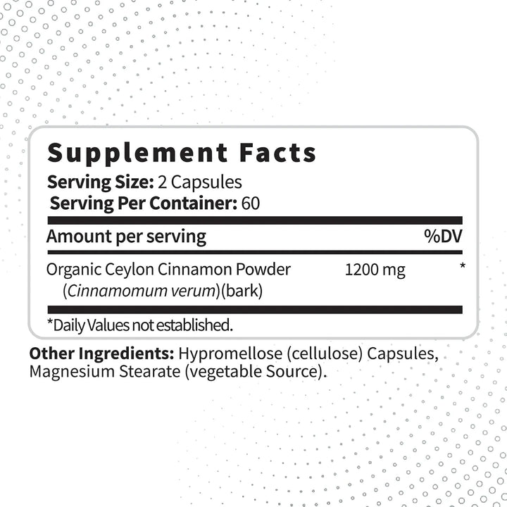 Cápsulas De Canela De Ceilán 1200 Mg 120 Unidades Naturales - Imagen 2