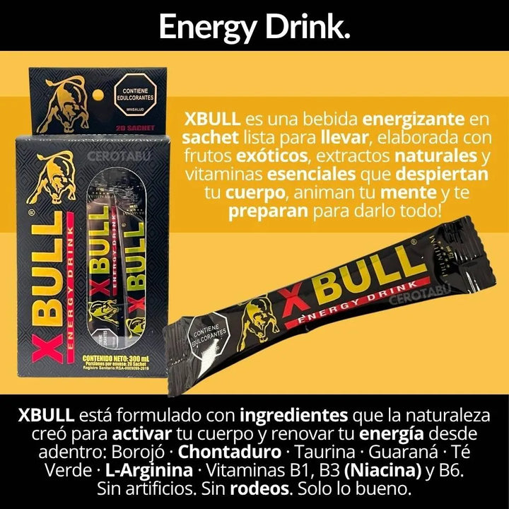 Energizante Natural Masculino Xbull X20 Sachet - Imagen 3
