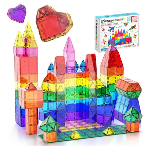 Set De 60 Bloques Magneticos Educativos Para Creatividad Infantil