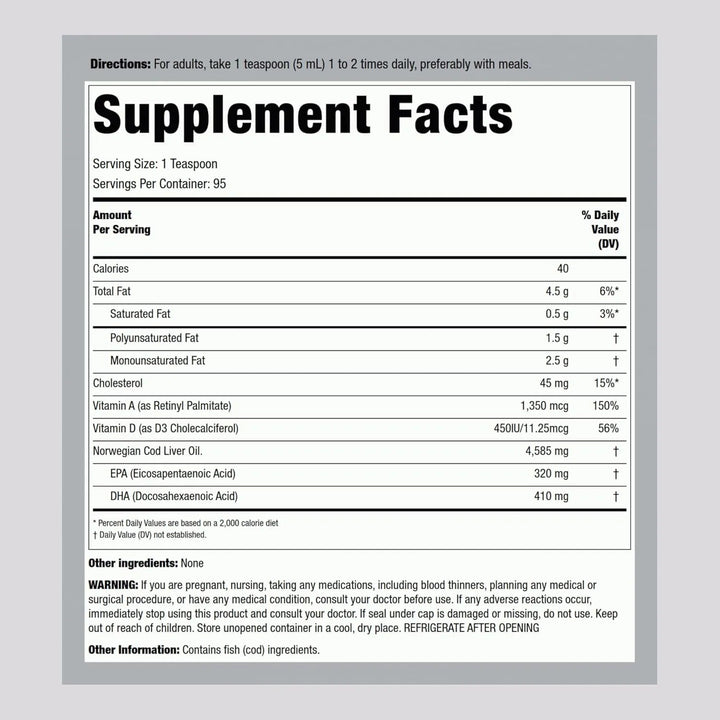 Aceite De Hígado De Bacalao 473 Ml Con Epa Dha Noruego - Imagen 2