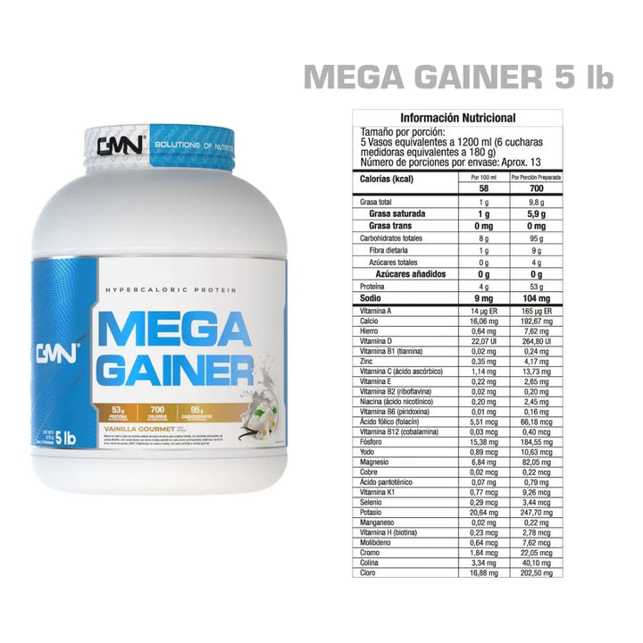 Proteina Mega Gainer 5lbs Gmn Proteina Ganadora - Imagen 4