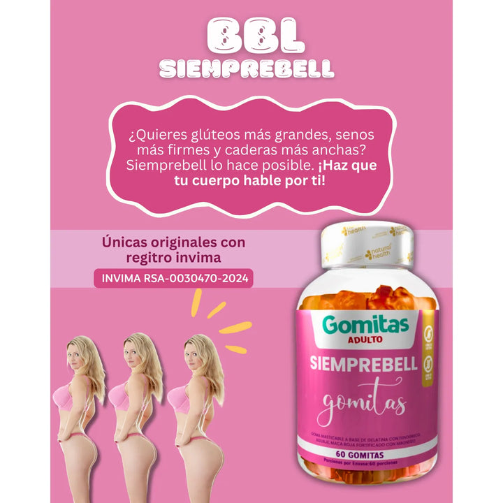 Gomas Aguaje Fenogreco & Maca Roja Fitoestrogenos Naturales Fem- Siemprebell Invima - Imagen 4