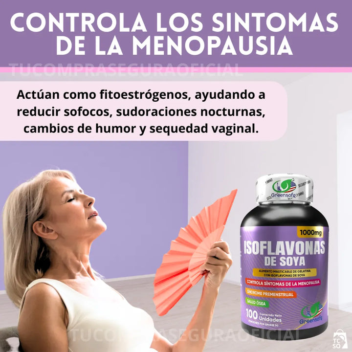 Isoflavonas De Soya Menopausia Síntomas Premenstruales Salud Ósea Hormonal Natural Mujer Original - Imagen 4