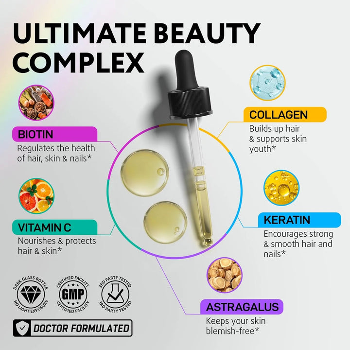 Gotas De Biotina 5000 Mcg Complejo Vital Para Crecimiento Ca - Imagen 4