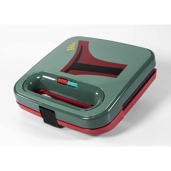 Maquina Para Hacer Gofres Star Wars Boba Fett Doble Cuadrado 9x9 Pulgadas Verde