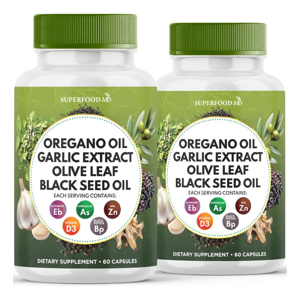 Aceite De Orégano 6000 Mg Extracto De Ajo 4000 Mg Hoja De Ol - Imagen 1