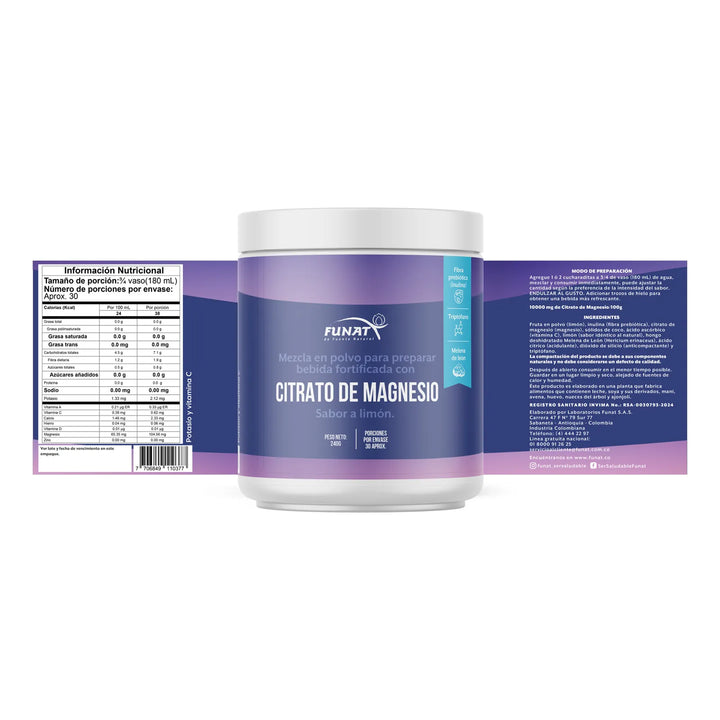 Citrato De Magnesio - Funat Limón - Imagen 2