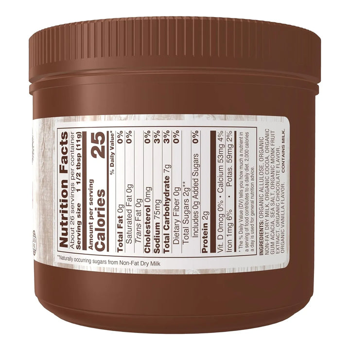 Cacao Caliente Orgánico Delgado Sin Azúcar Añadido 284 Gramo - Imagen 2