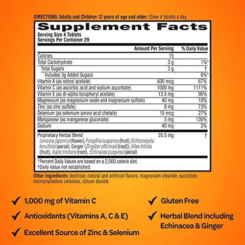 Airborne Vitamina C 1000mg Masticable Niños 116 Tabletas - Imagen 3
