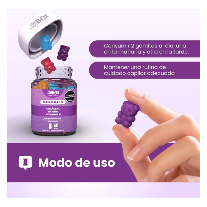 The Gummy Box Hair Vitamins Colageno Hidrolizado + Biotina Frutos Rojos - Imagen 5