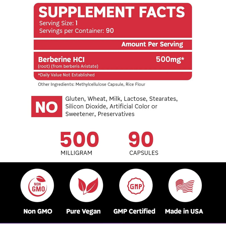 Berberina Orgánica 500 Mg Raíz Berberis Aristata 90 Cápsulas - Imagen 3